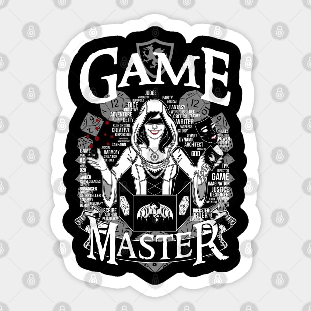 Female Game Master - White Sticker by Milmino